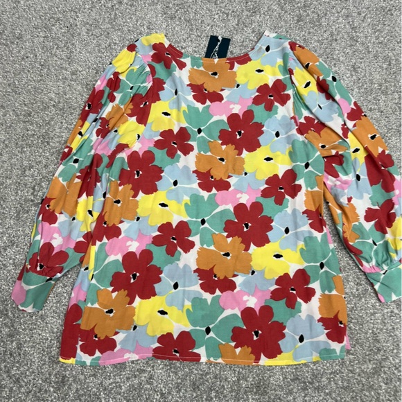 Michelle McDowell Top Women Small Colorful Floral Balloon Sleeve Bloom Again NEW - Picture 6 of 6